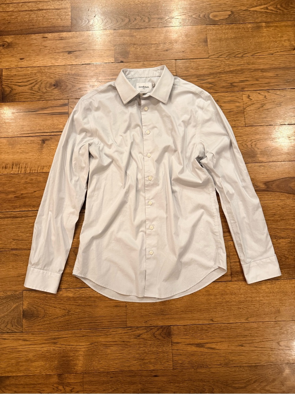 Goodfellow & Co Light Gray Long-Sleeve Button-Up Dress Shirt